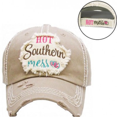 SERAPE HOT SOUTHERN MESS Cap hat  Western Gypsy Southwest Khaki Distressed  eb-21889654